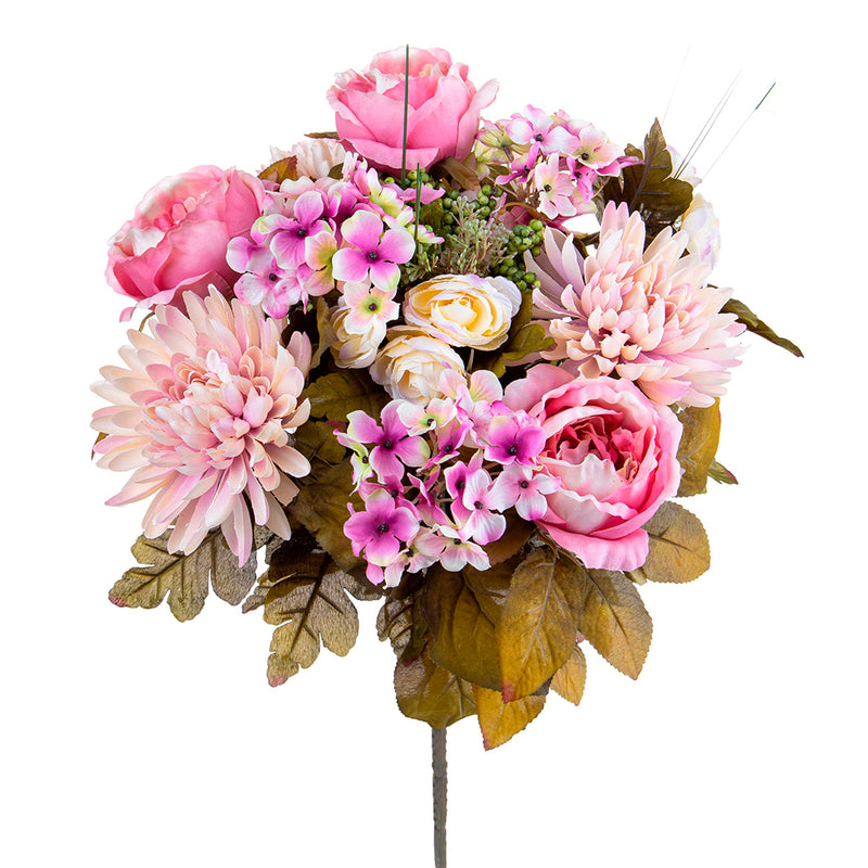 Bouquet artificiale rose dalie • 33,5 cm