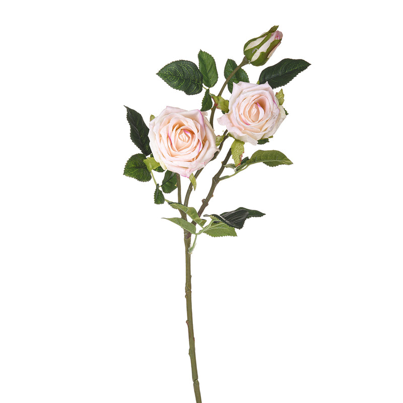 2 Pezzi • Rose artificiali real touch a 3 diramazioni • 80 cm