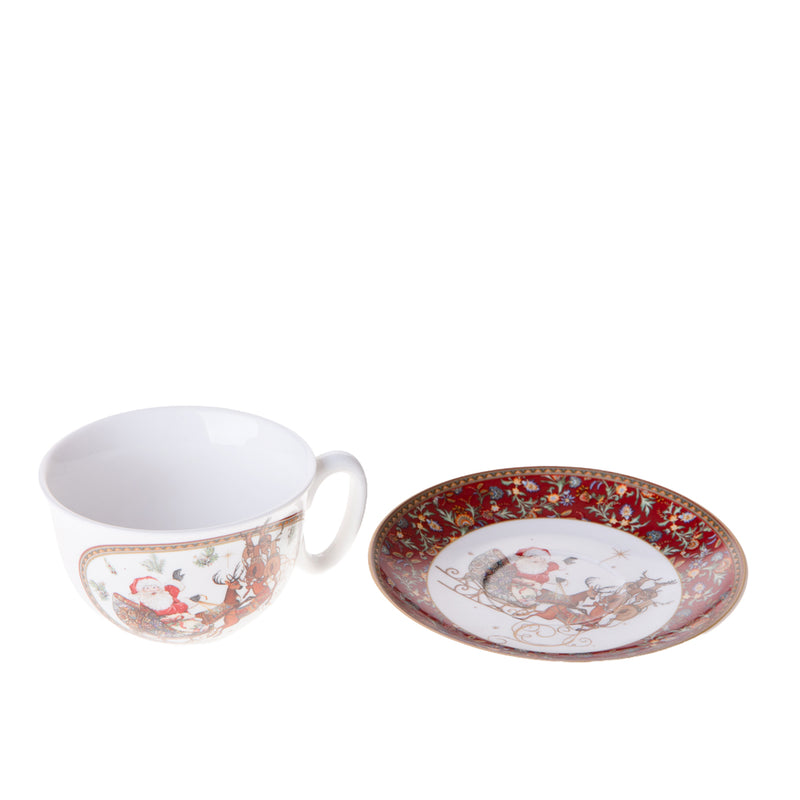 Tazza con Piatto con Babbo Natale con Gift Box  • 16,2 cm