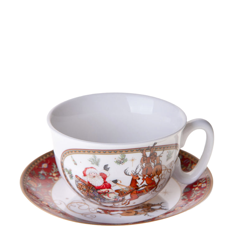 Tazza con Piatto con Babbo Natale con Gift Box  • 16,2 cm