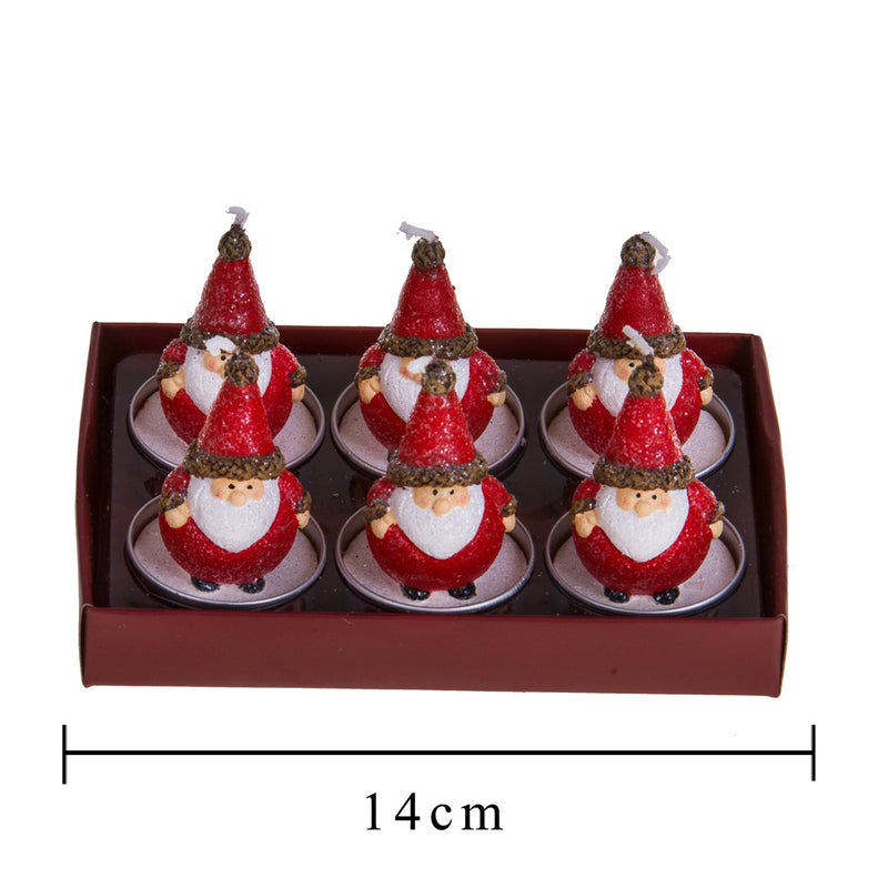 2 Pezzi •  Tealight Babbo Natale 6 Pz  • 6,2 cm