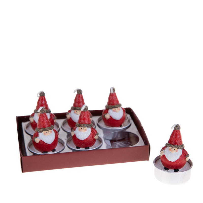 2 Pezzi •  Tealight Babbo Natale 6 Pz  • 6,2 cm