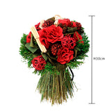 2 Pezzi • Bouquet tropicale fiori legno • 30 cm