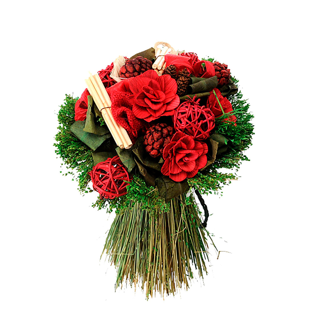 2 Pezzi • Bouquet tropicale fiori legno • 30 cm