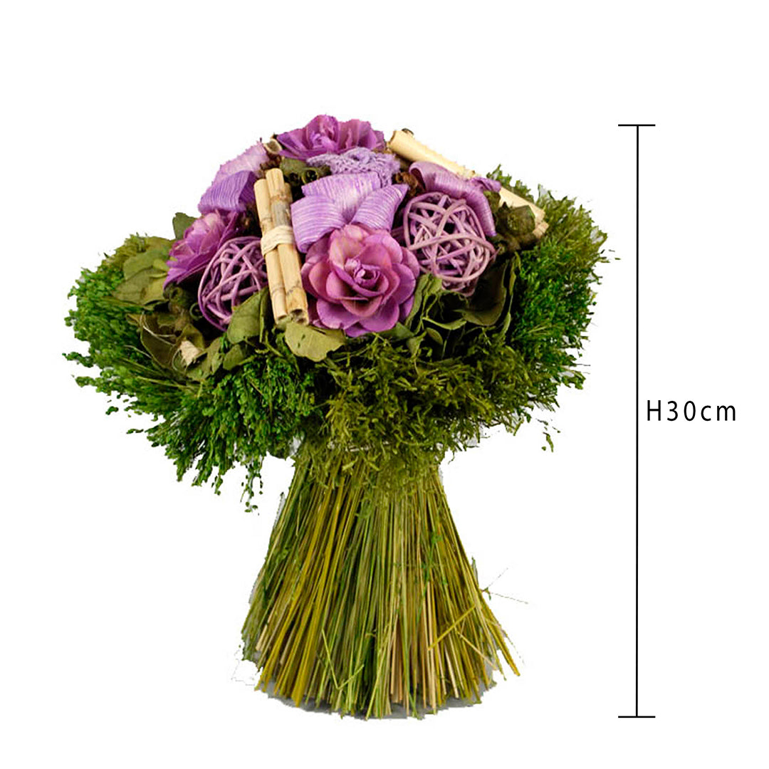 2 Pezzi • Bouquet tropicale fiori legno • 30 cm