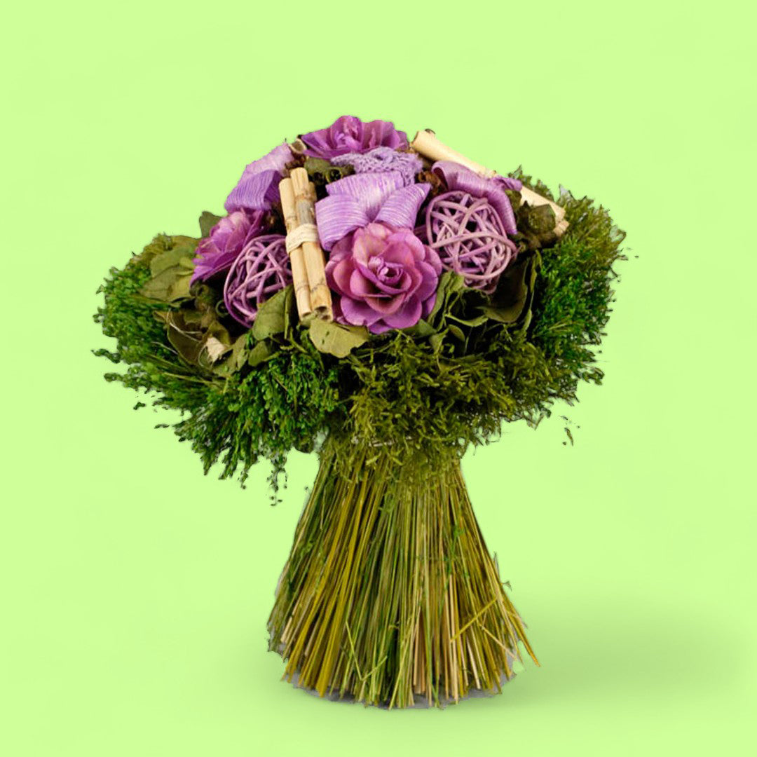 2 Pezzi • Bouquet tropicale fiori legno • 30 cm