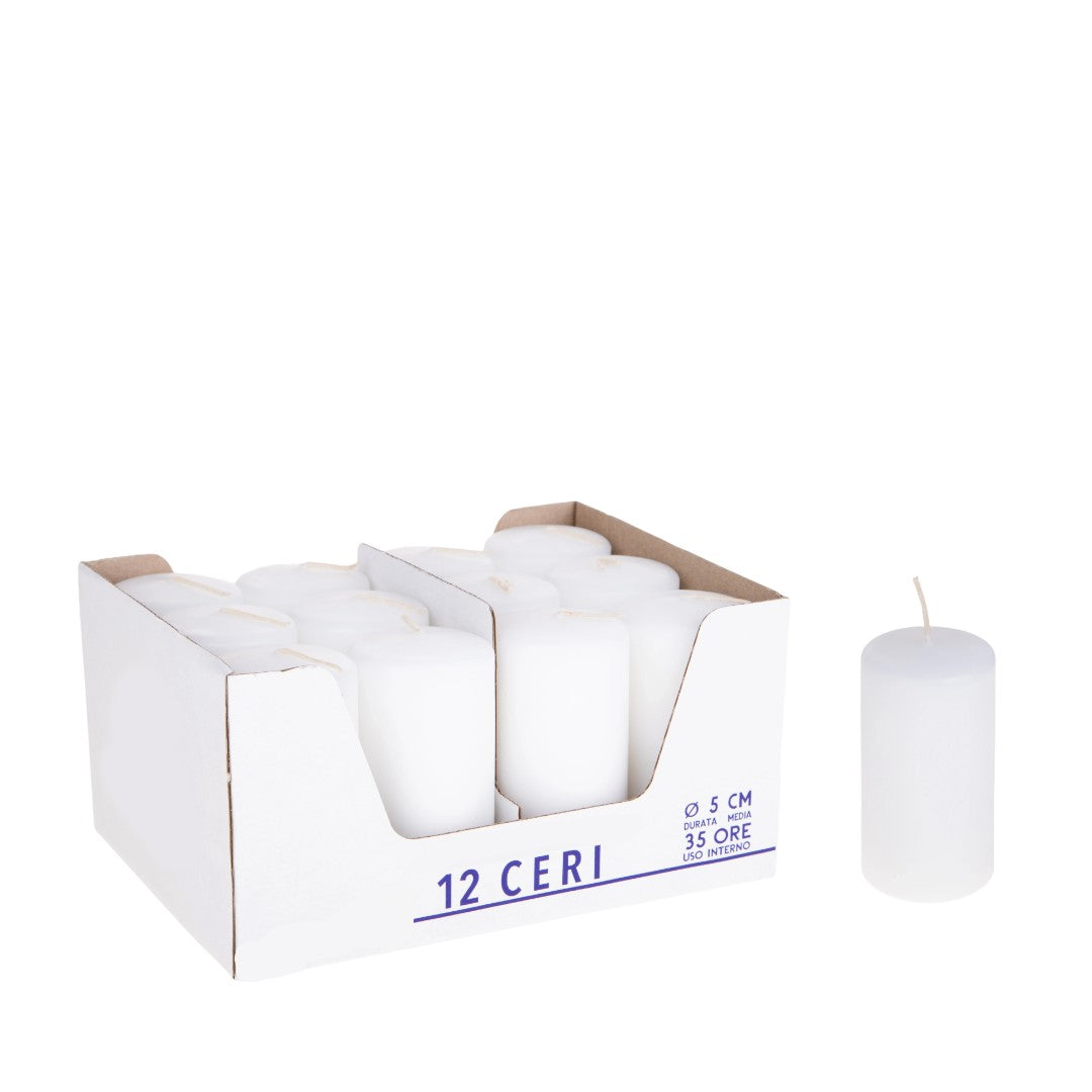 12 Pezzi •  Cero 5 cm D 35 Ore  • 6 cm