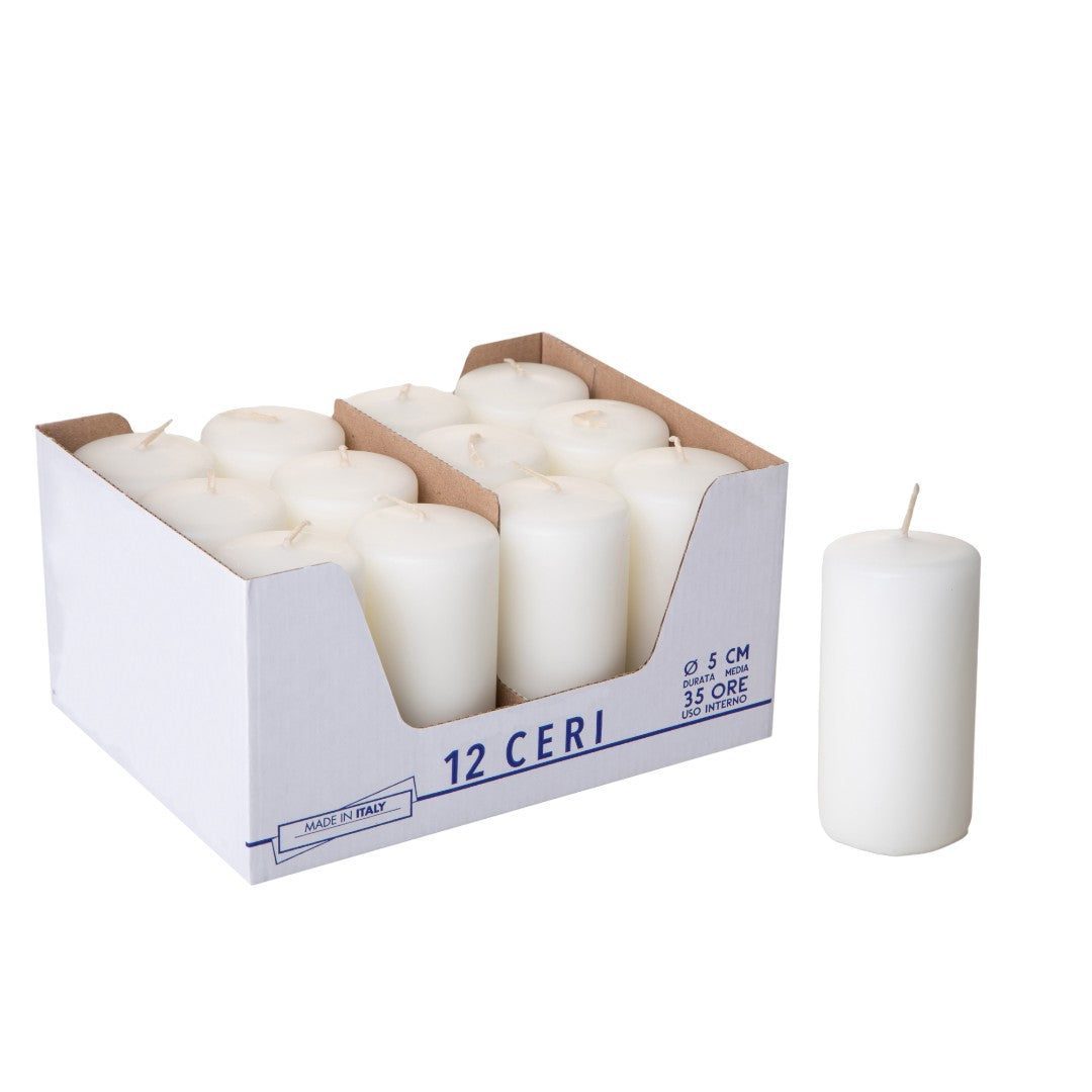 12 Pezzi •  Cero 5 cm D 35 Ore  • 6 cm