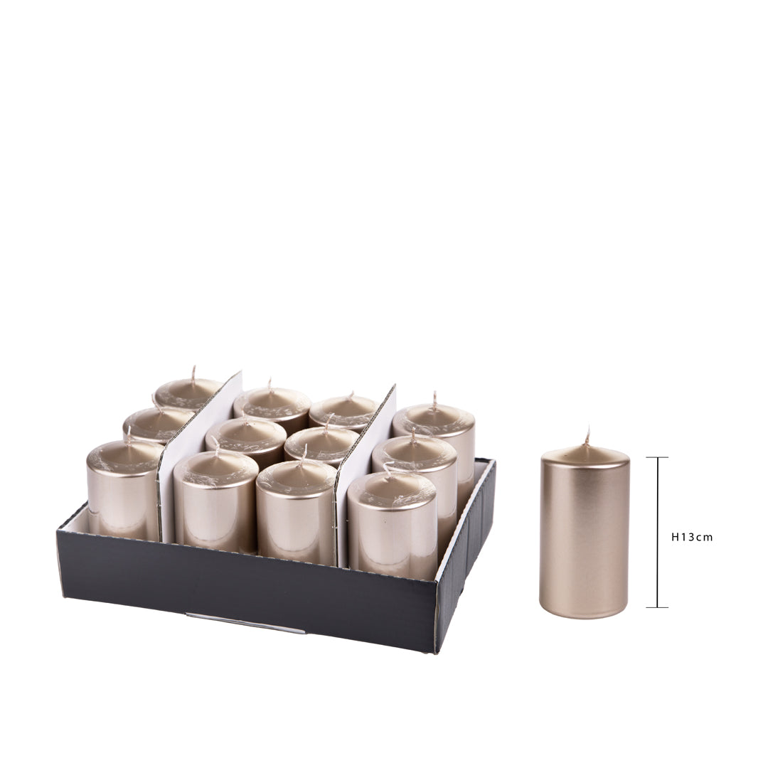 12 Pezzi •  Cero 70 cm D 130H mm Met - 42 Ore  • 13 cm