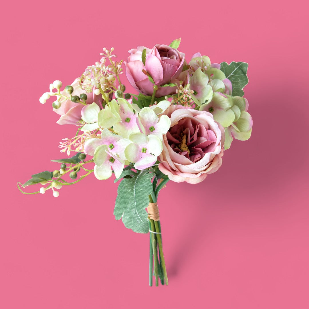 Bouquet artificiale cabbage rose • 35 cm