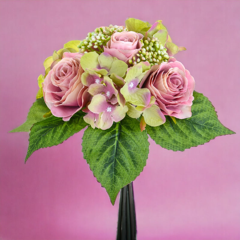 Bouquet artificiale con rose • 31 cm