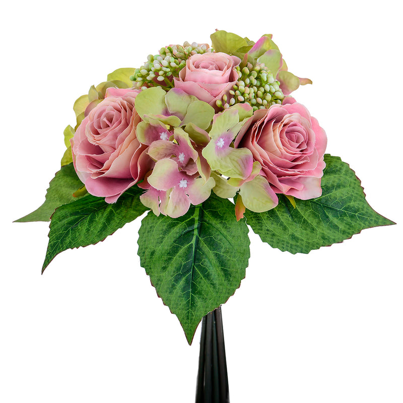 Bouquet artificiale con rose • 31 cm