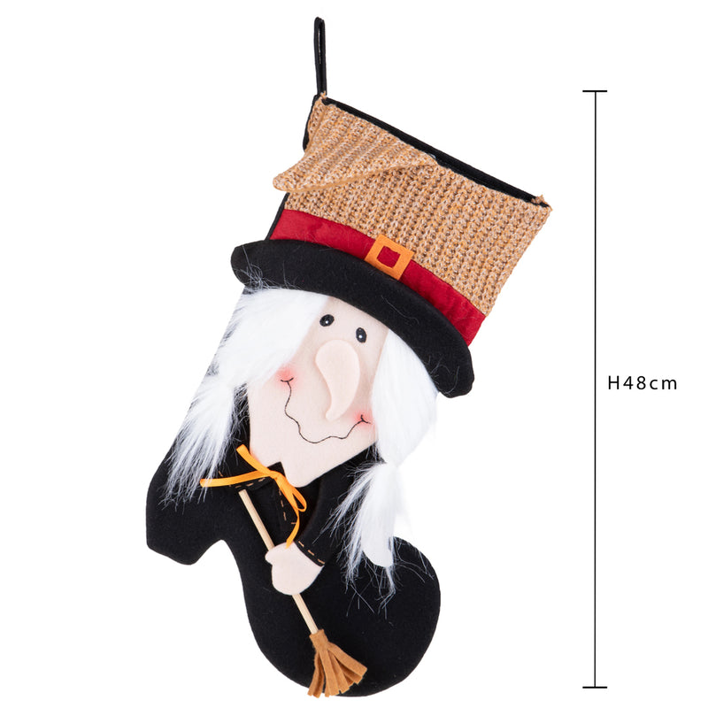 2 Pezzi •  Calza con Befana  • 48 cm