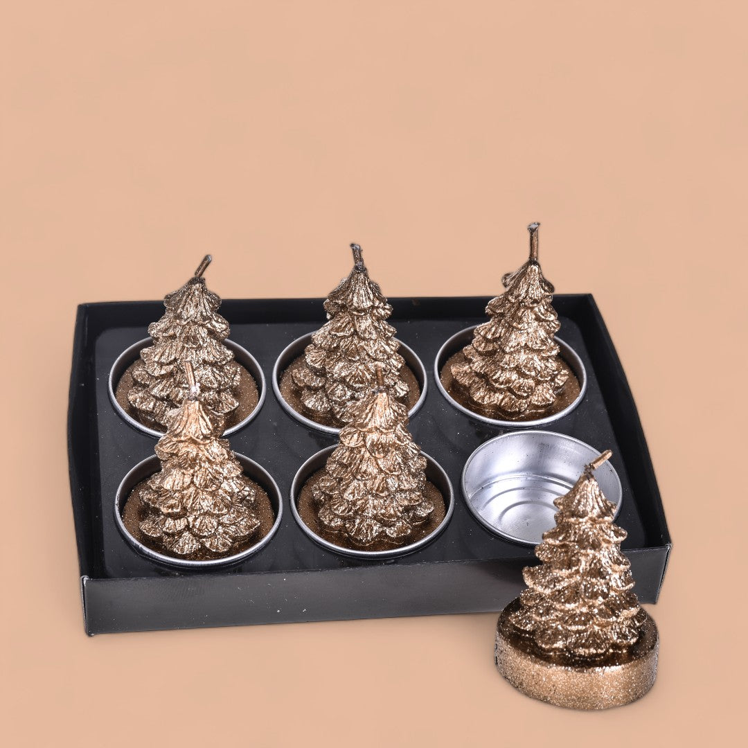 2 Pezzi •  Porta tealight Albero Natale 6 Pz  • 5,5 cm