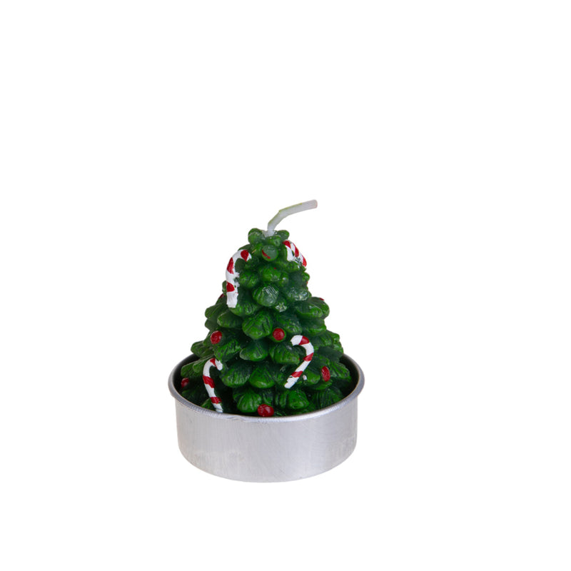 2 Pezzi •  Tealight Albero Natale 6 Pz  • 15,5 cm