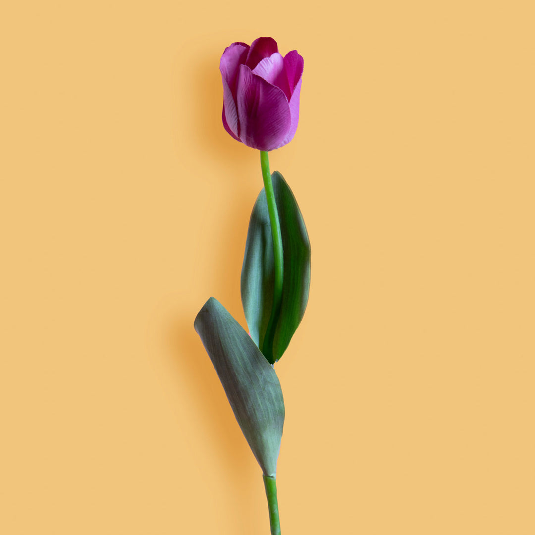 6 Pezzi • Tulipano con foglie artificiale • 67 cm
