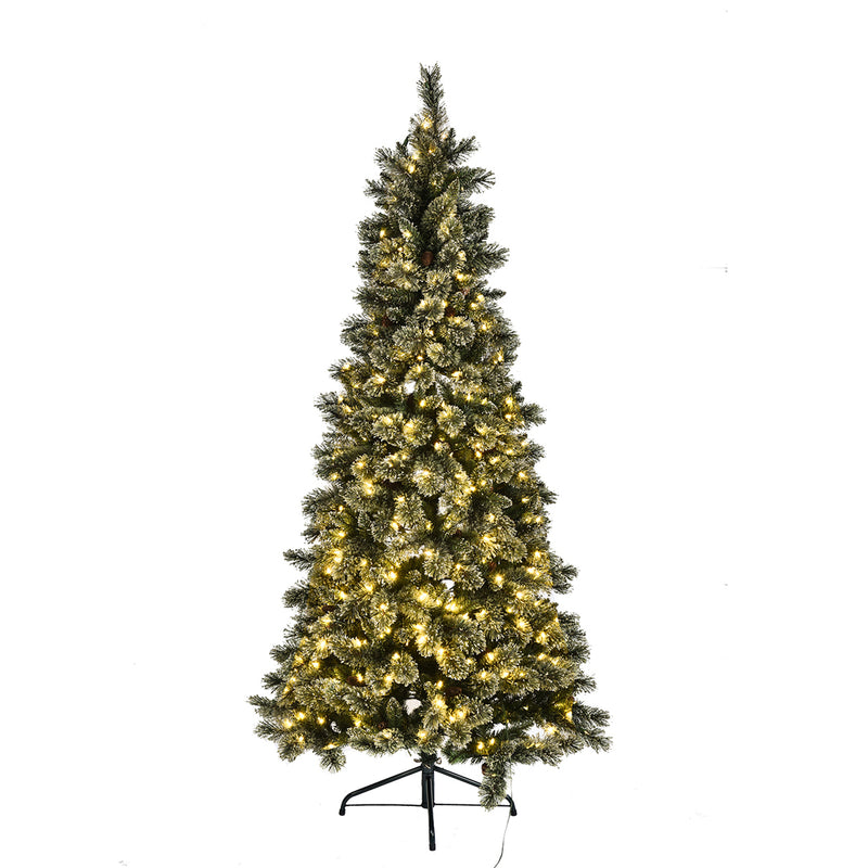 Abete artificiale Dorato con 500 Led 920T Pvc  • 230 cm