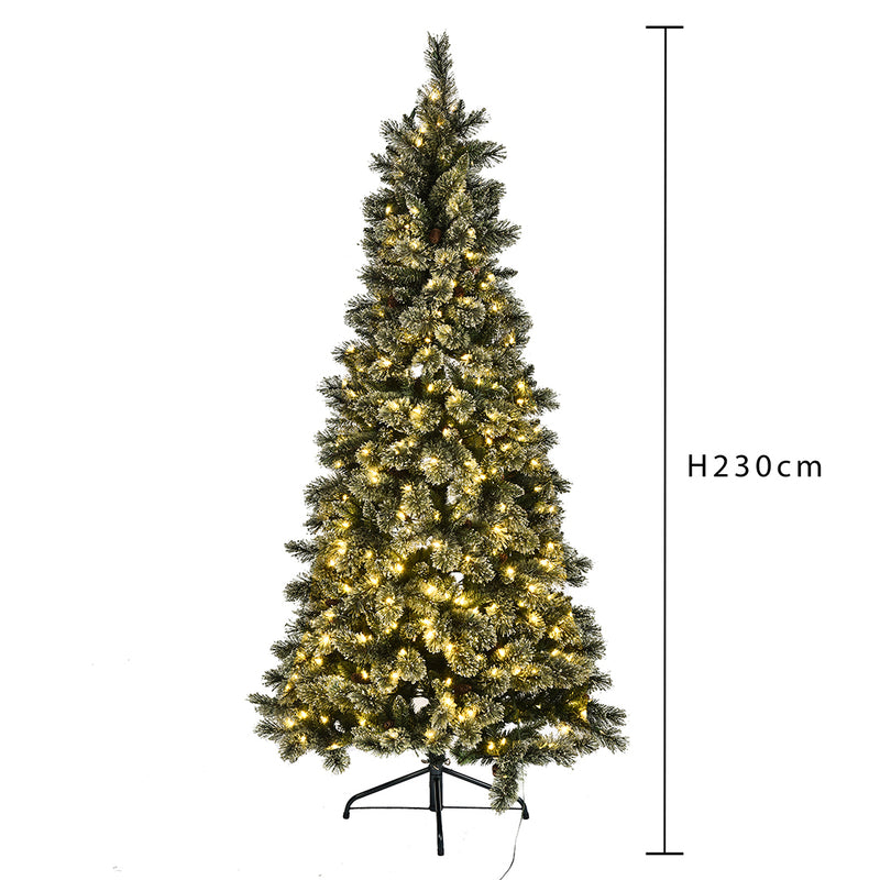 Abete artificiale Dorato con 500 Led 920T Pvc  • 230 cm