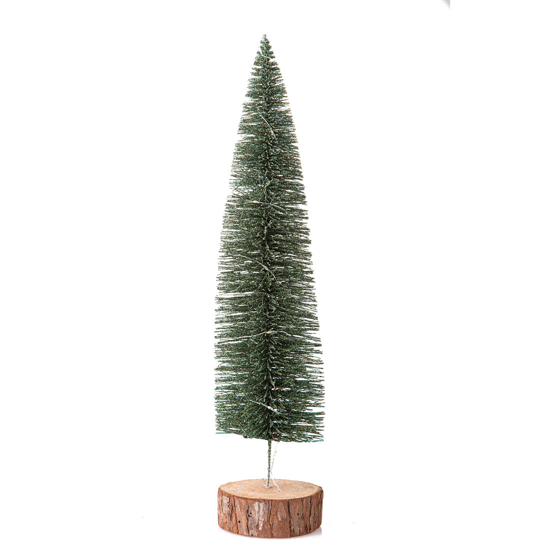 2 Pezzi • Albero di Natale Verde Abete con glitter 30 led uso interno • 40 cm