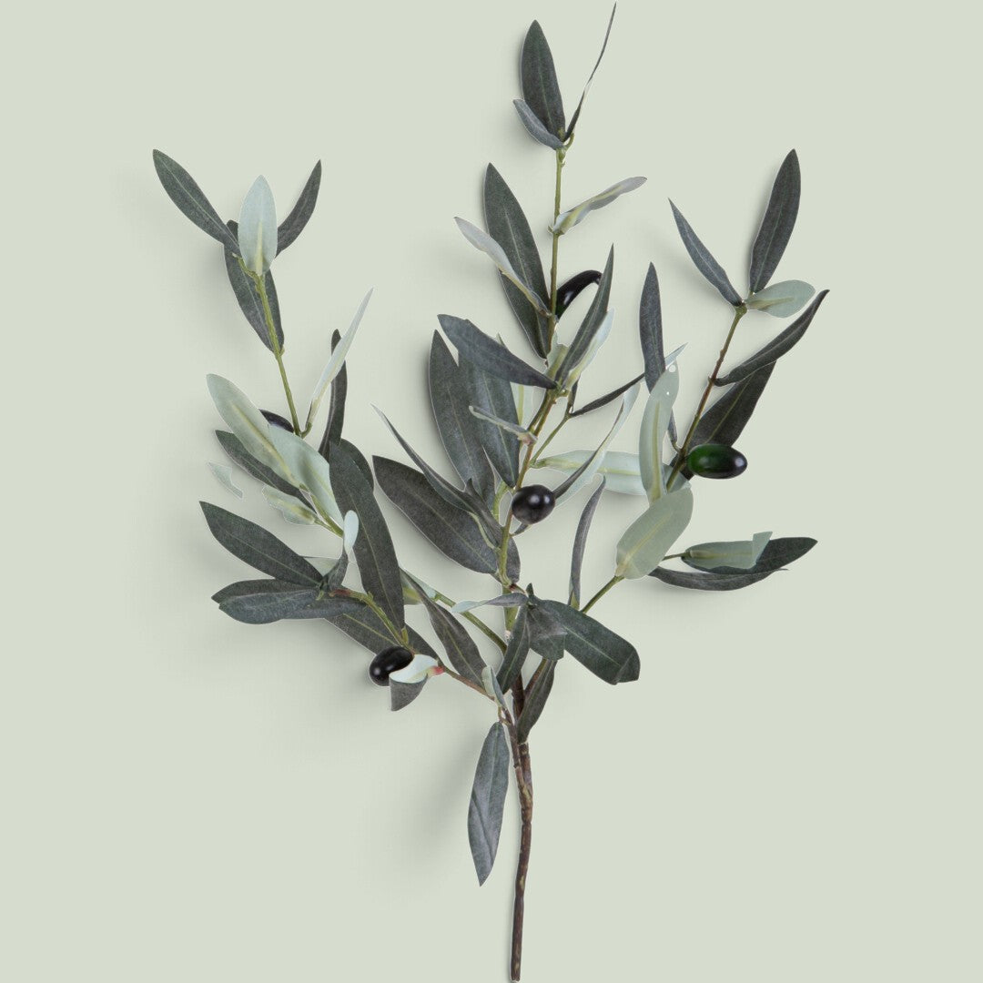 12 Pezzi • Ramo Olivo con Frutti • 49 cm