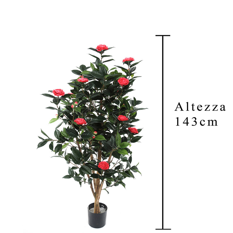 Albero camelia artificiale 678 foglie 28 fiori • 143 cm