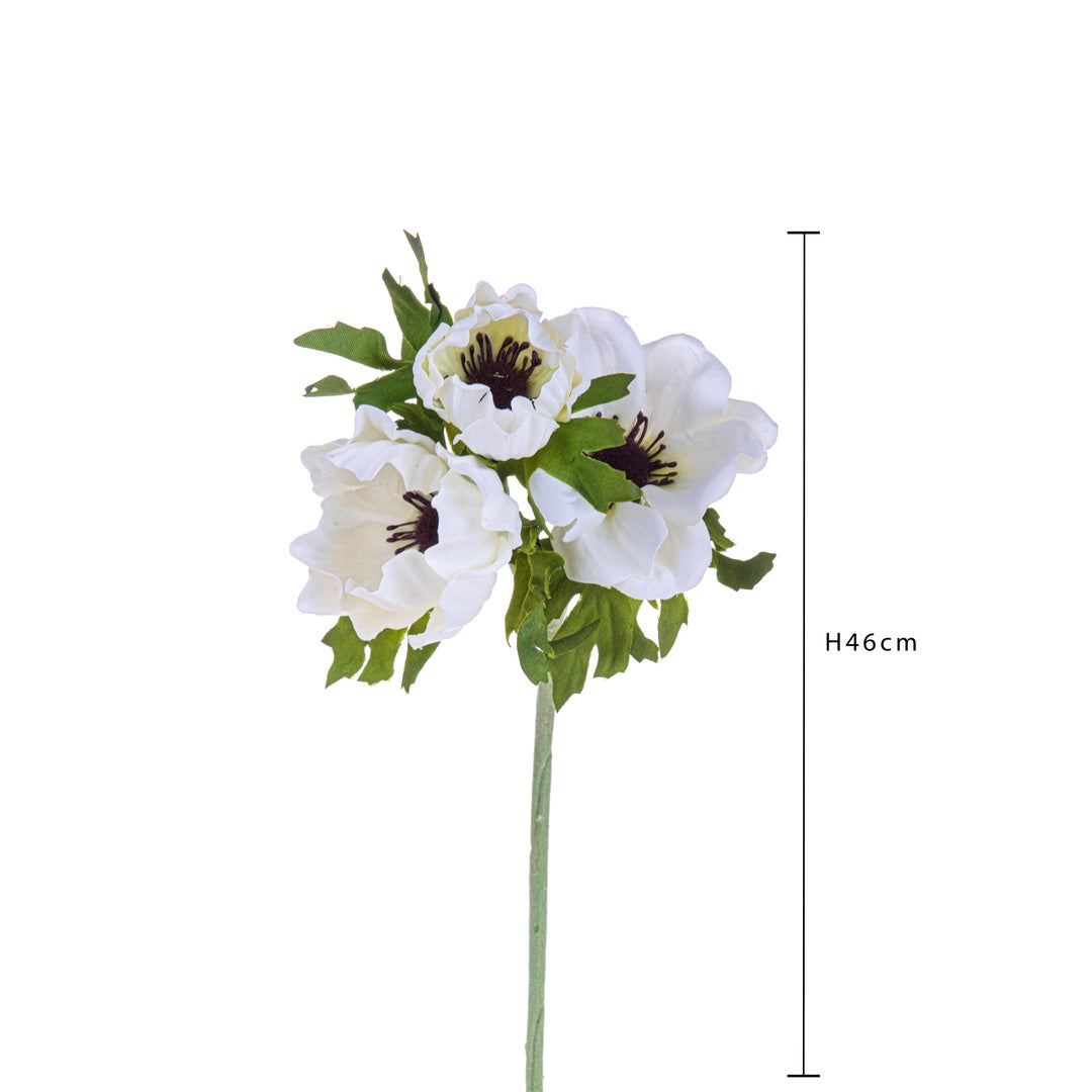 3 Pezzi • Fiore anemone artificiale 3 fiori • 46 cm