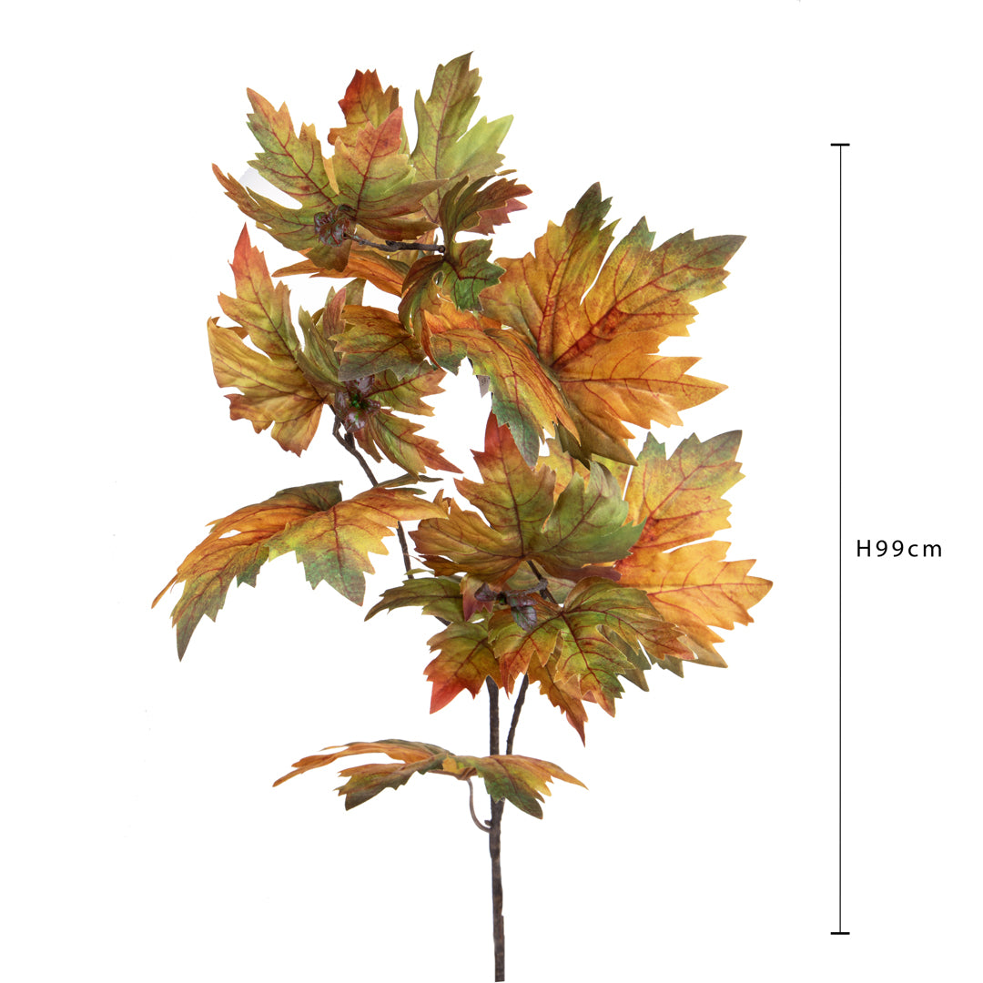 2 Pezzi • Platano decorativo autunnale • 99 cm