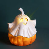 Fantasma con zucca e luci LED • 25 cm