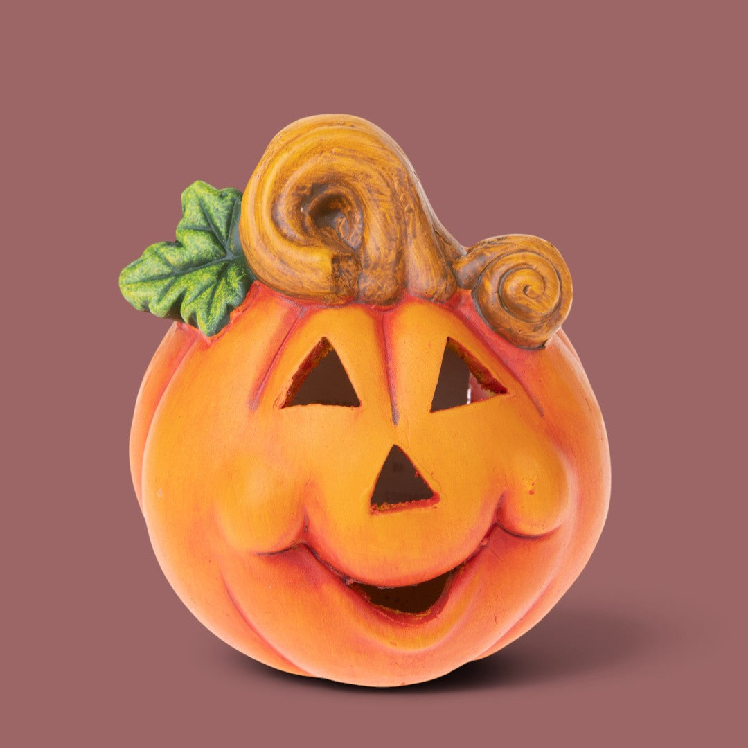 2 Pezzi • Portacandela piccolo a forma di zucca • 12,5 cm