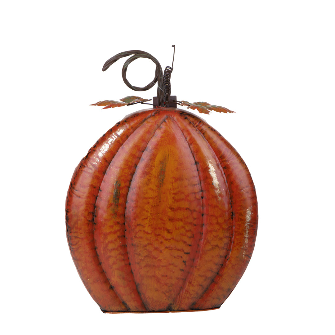 Zucca di metallo grande per Halloween • 27 cm