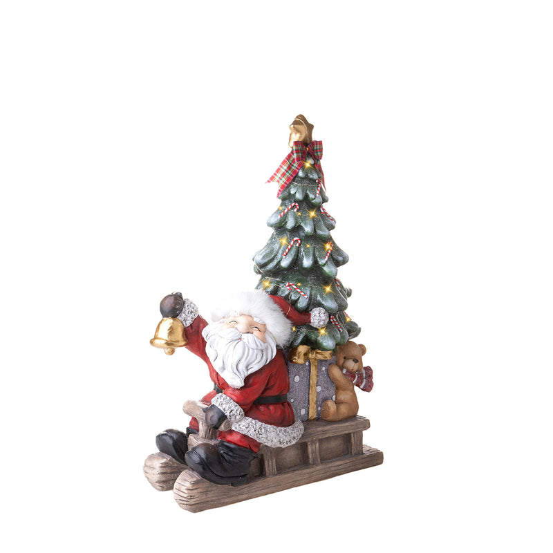 Babbo natale su slitta con led • 72 cm