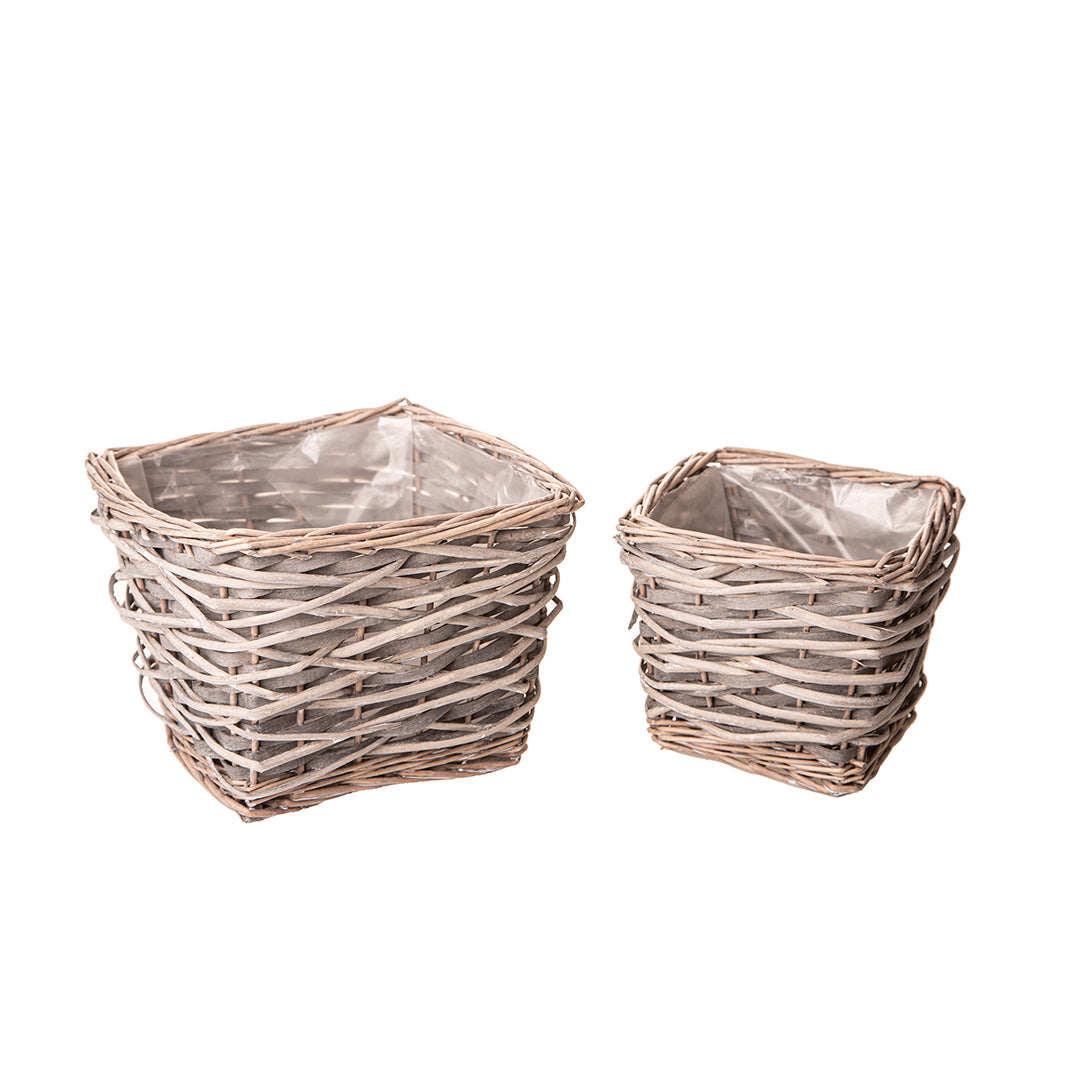 Set di 2 cachepot rettangolare • 18 cm