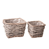 Set di 2 cachepot rettangolare • 18 cm