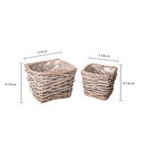 Set di 2 cachepot rettangolare • 18 cm