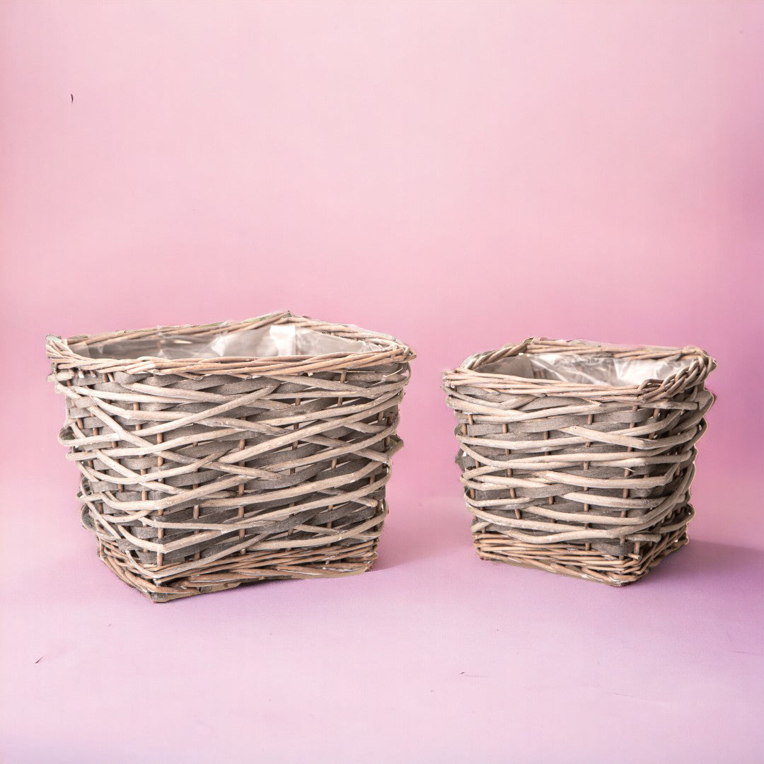 Set di 2 cachepot rettangolare • 18 cm