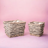 Set di 2 cachepot rettangolare • 18 cm