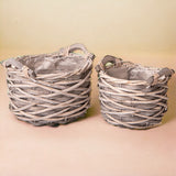 Set di 2 cachepot con manici • 15 cm