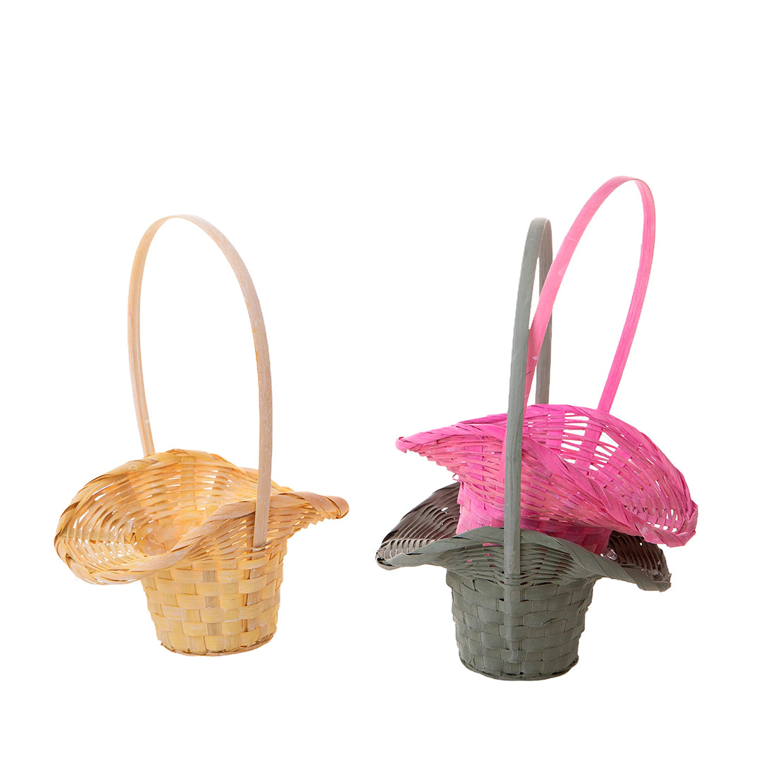 4 Pezzi • Cesto cappello vimini • 31 cm