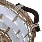 Cesto rotondo con manici d. • H 16 cm