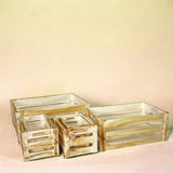 Set di 6 casse in legno • 22 cm