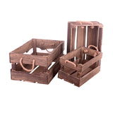 Set 3 cassetta legno manici • 48 cm