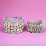 Set due ciottole per parete legno • 12 cm