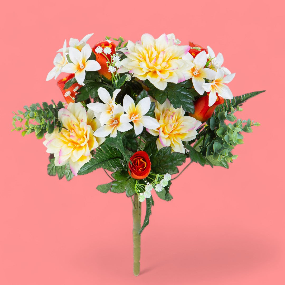 Bouquet artificiale con dalie • 60 cm