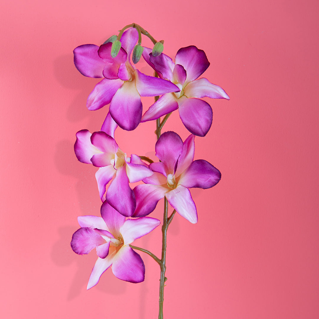 12 Pezzi • Bouquet frontale orchidee e rose artificiali • 42,5 cm