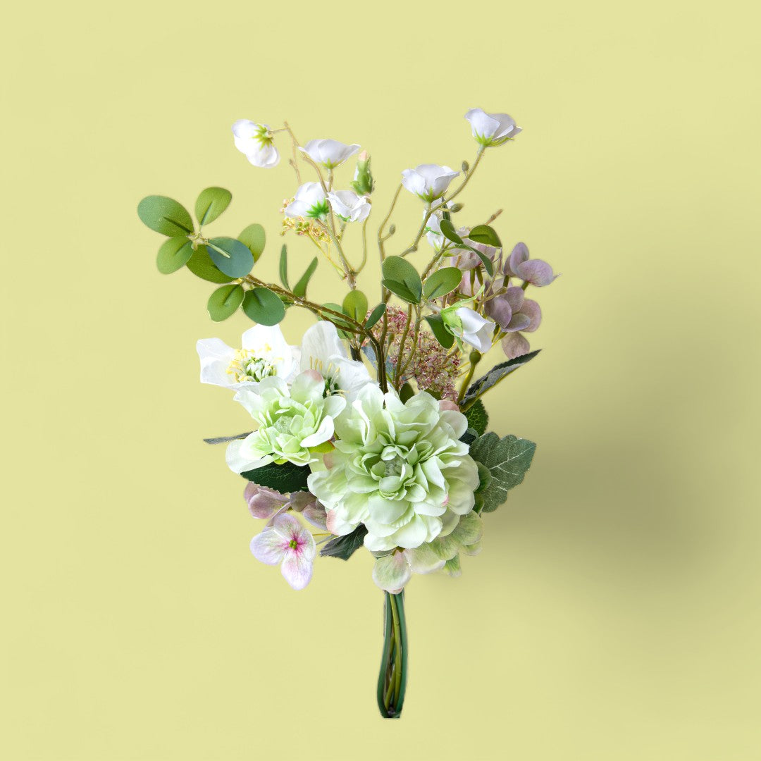 2 Pezzi • Bouquet artificiale legato con helleborus • 51 cm