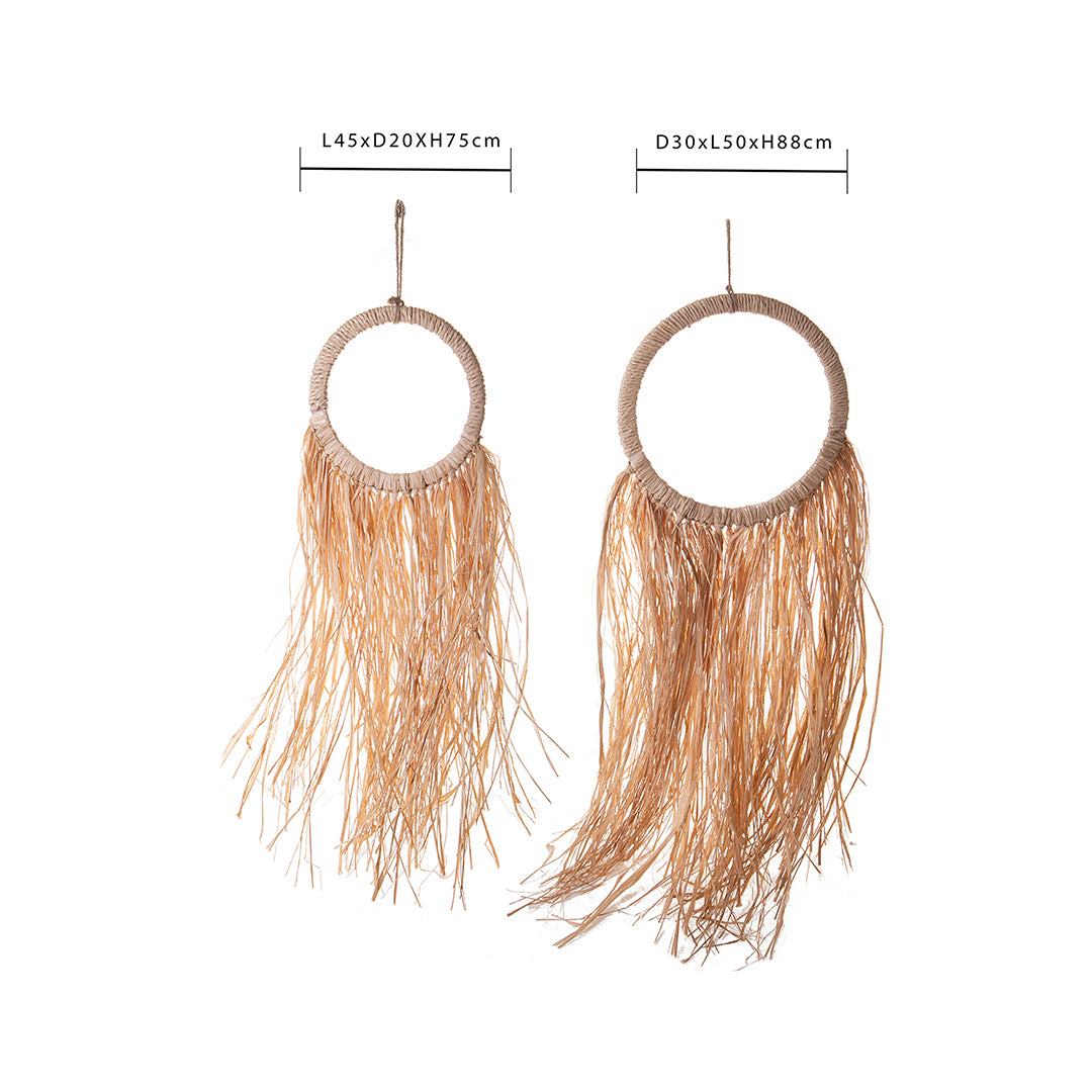 Set di 2 Cerchi con Rafia da Appendere • 88 cm