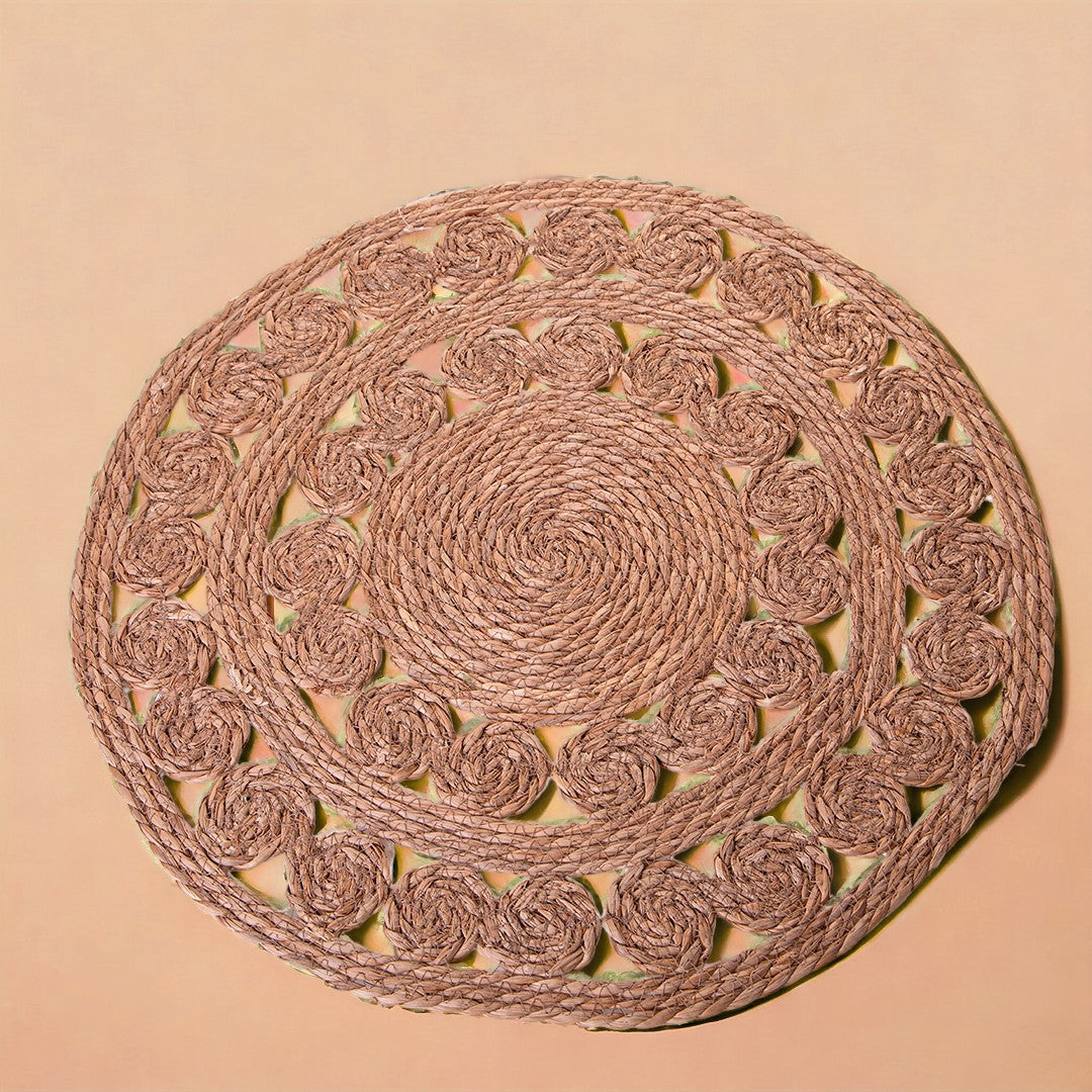 Tappeto rotondo intrecciato naturale • 2 cm