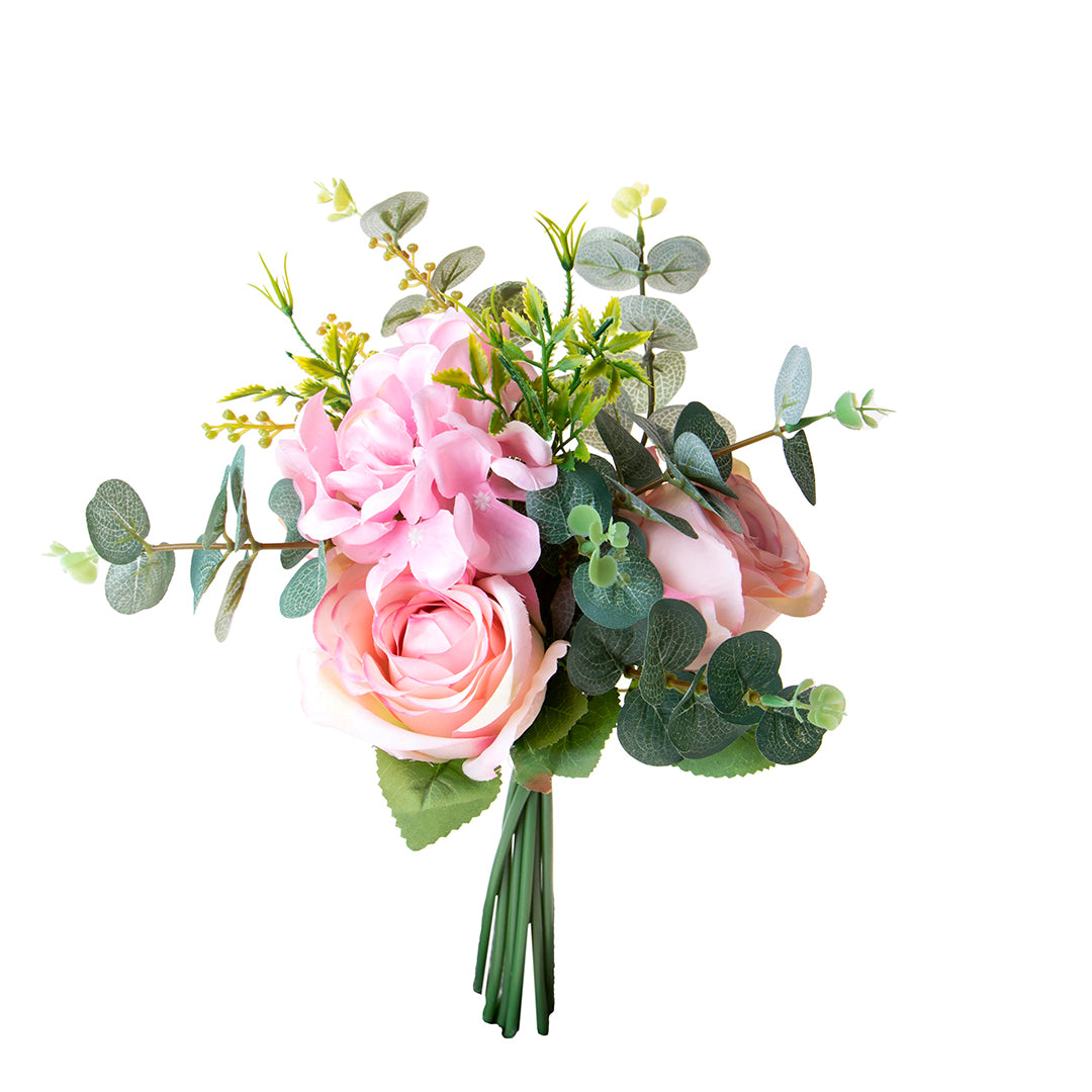 Bouquet artificiale rose ed ortensia • 40 cm