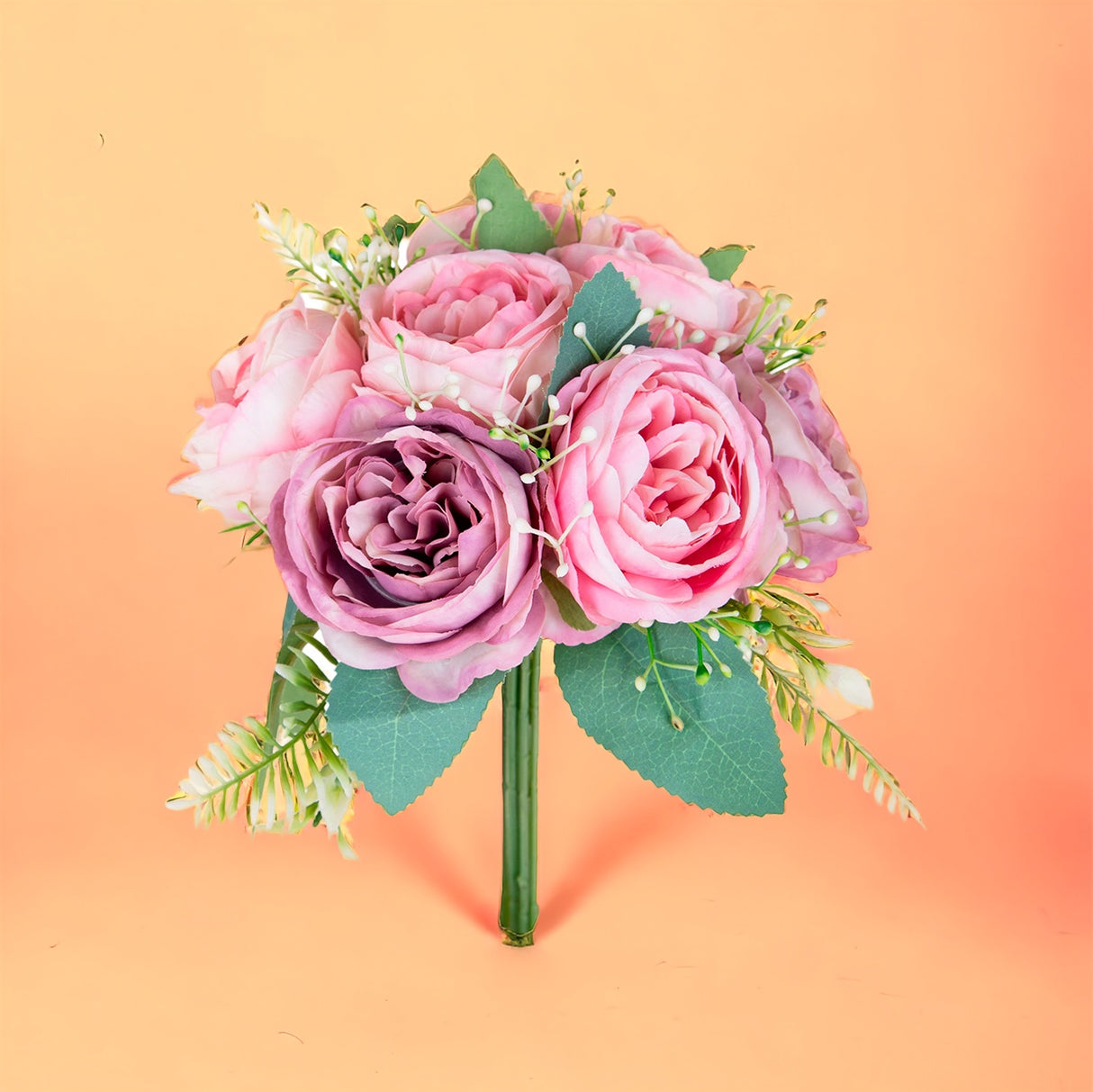 Bouquet artificiale Cabbage Rose per 7 rami • 26 cm