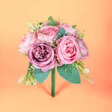 Bouquet artificiale Cabbage Rose per 7 rami • 26 cm
